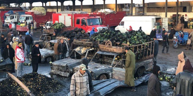 الدار البيضاء .. حريق مهول يلتهم سوق الخضر بالجملة و الحديث عن خسائر مادية كبيرة