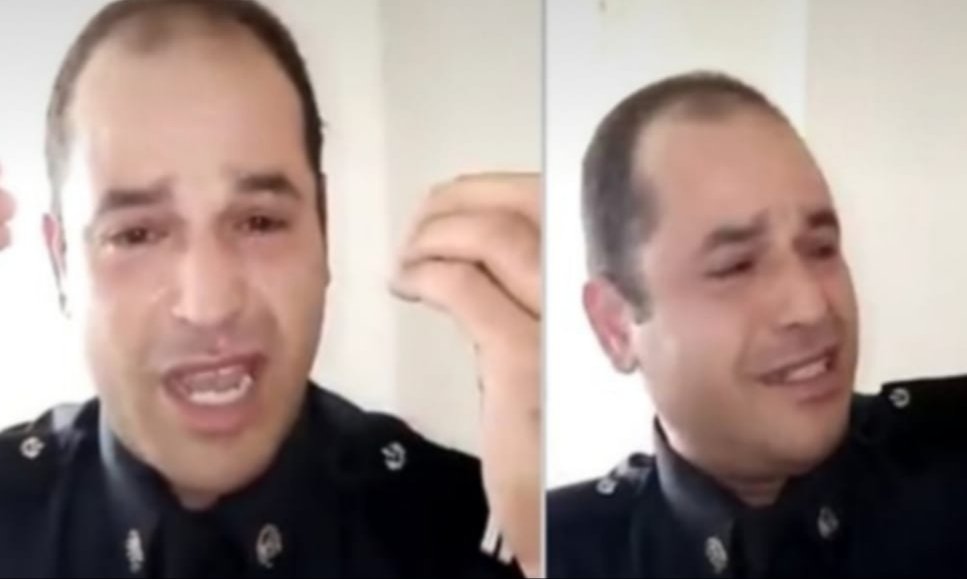 بسبب الضغوطات العملية و النفسية ، شرطي يصور فيديوا مؤثر.