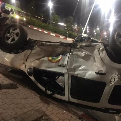 الطاقم الصحفي المعد لقهوة الصباح بميد راديو يتعرض لحادثة سير