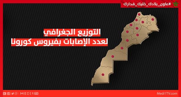 التوزيع الجغرافي للحالات حسب الجهات وفق آخر حصيلة، و جهات الدار البيضاء و مراكش و طنجة في المقدمة ، االتفاااصيل