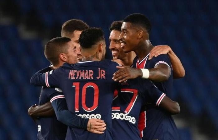 نيمار يقود سان جيرمان للفوز 6-1 على آنجيه في الدوري الفرنسي .