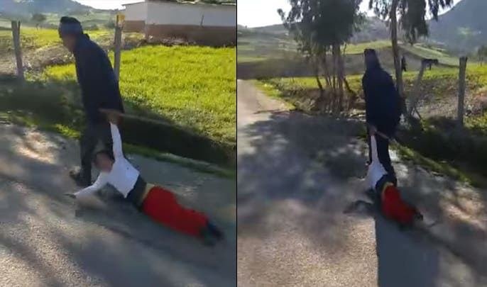 الدرك يعتقل الجد الذي ظهر في فيديو يسحل حفيدته بوحشية