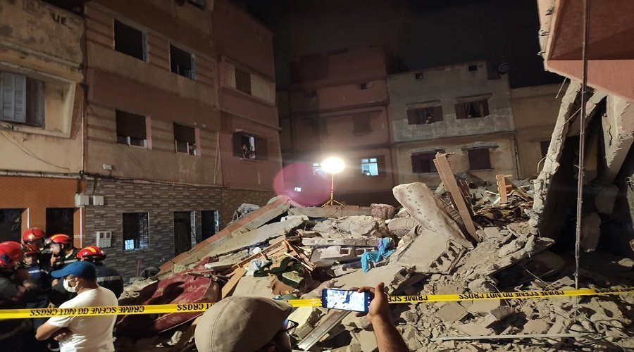 عاجل.. انهيار منزل من أربع طوابق بدر مولاي الشريف بالدار البيضاء