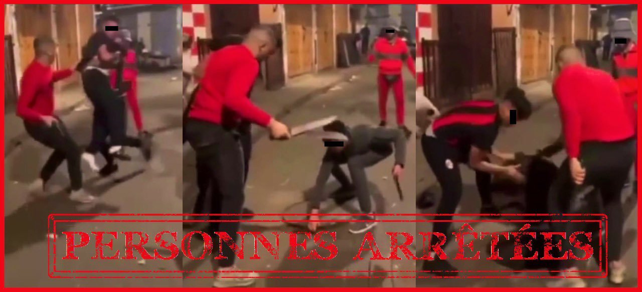 في مشهد صادم ..شباب مدججون بأسلحة بيضاء ”يرمون” شابا في بالوعة للواد الحار و الأمن يتدخل