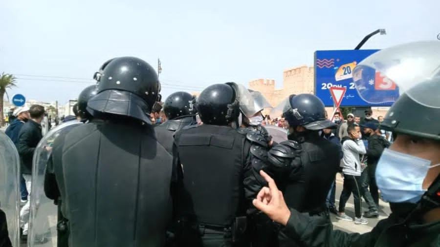 انزال أمني مكثف بالرباط بوقفة مسيرة أساتذة المتعاقدين