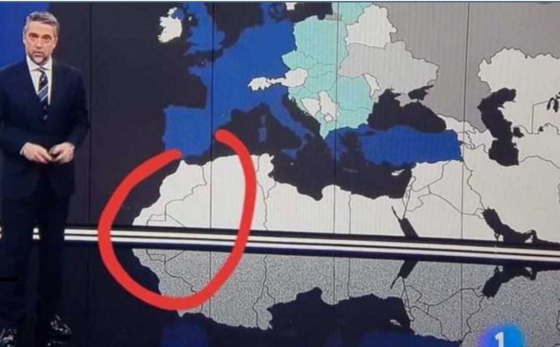 خريطة المغرب الكاملة على قناة إسبانية رسمية