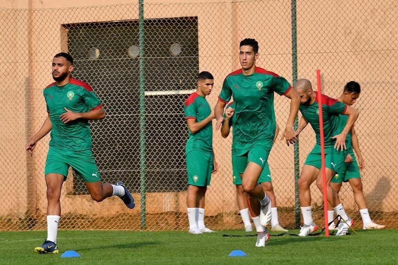 أسود الاطلس يجرون آخر حصة تدريبية قبل السفر إلى كينشاسا
