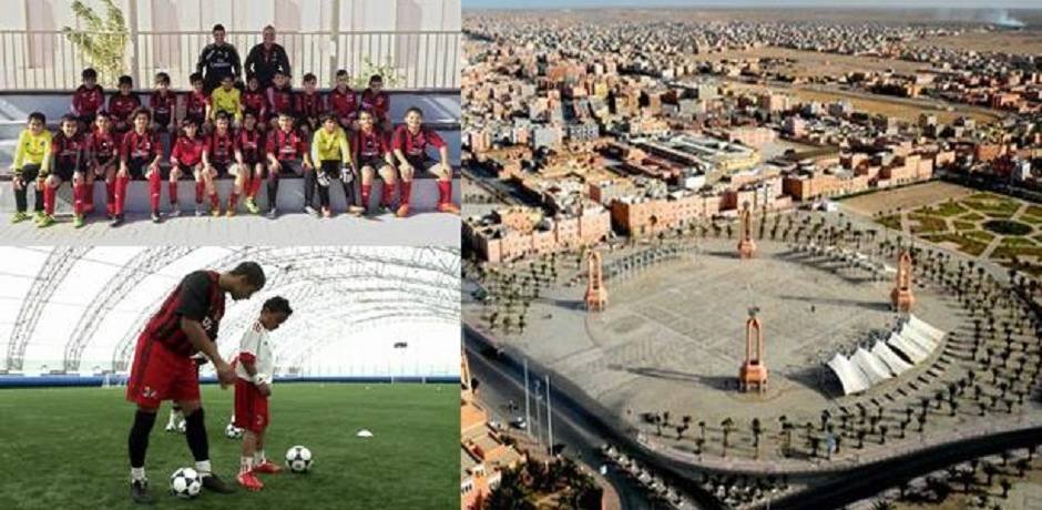 100 طفل يتلقون تداريب في كرة القدم بمركز التكوين التابع لنادي "أس ميلانو" بمدينة العيون