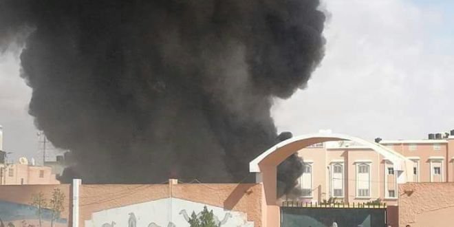 عاجل : اندلاع حريق مهول بملعب مولاي رشيد بالعيون  …..  التفاصيل