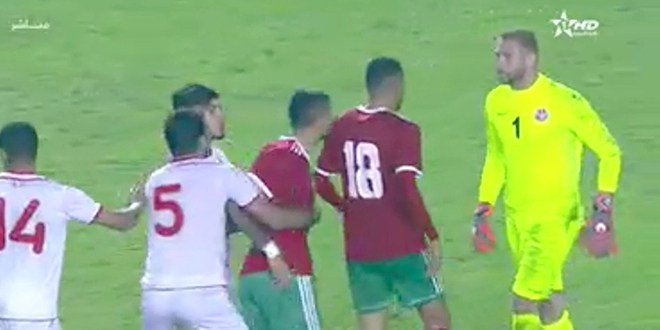 أحداث لا رياضية في نهاية المقابلة الودية المغرب-تونس **فيديو**
