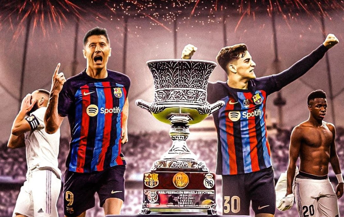 برشلونة يهزم ريال مدريد بثلاثية مُدوية ليتوج بكأس السوبر الإسباني