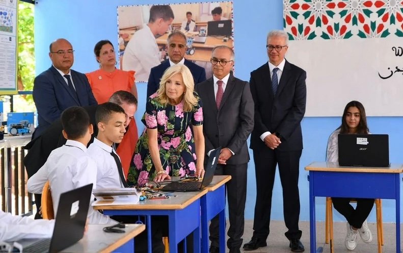 جيل بايدن تزور الثانوية الإعدادية ابن العريف بمراكش