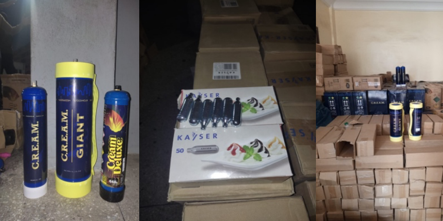 توقيف 5 أشخاص يشتبه في حيازتهم وترويجهم لغاز “بروتوكسيد الآزوت” المخدر