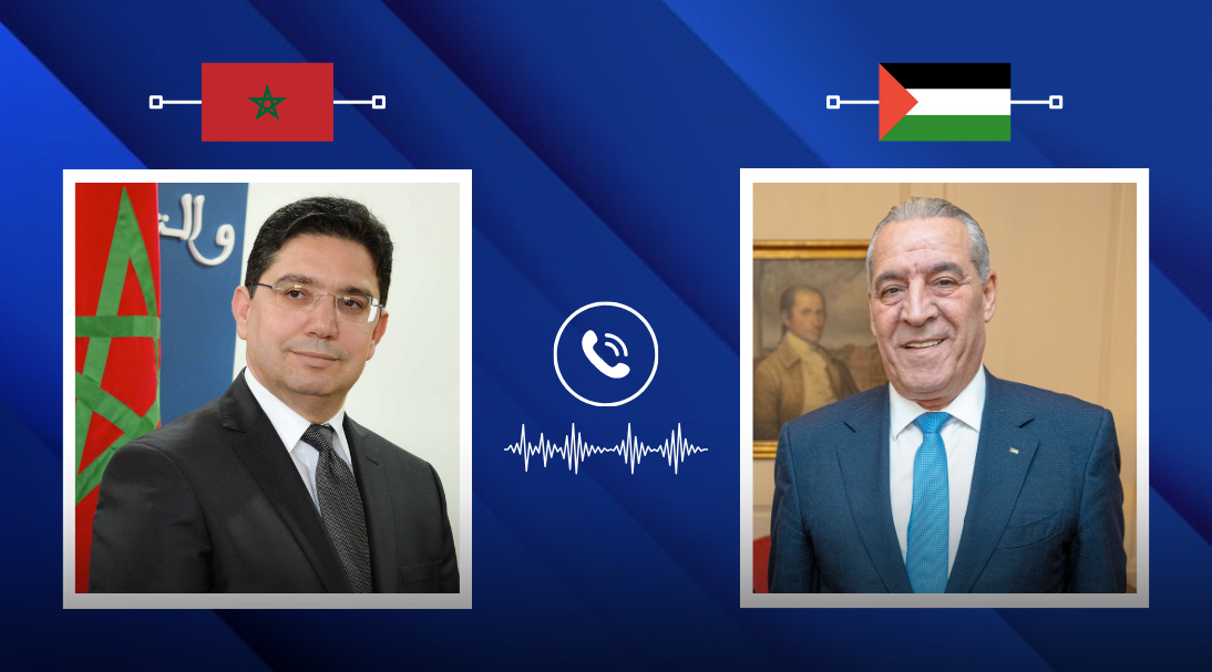 بوريطة يؤكد لأمين سر اللجنة التنفيذية لمنظمة التحرير الفلسطينية رفض المغرب استهداف رفح ويحذر من عواقب انسانية كارثية