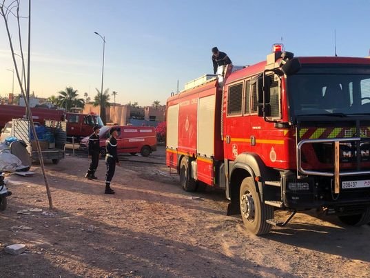 حريق يضر بـ 30 محلا تجاريا بسوق الخميس بمراكش